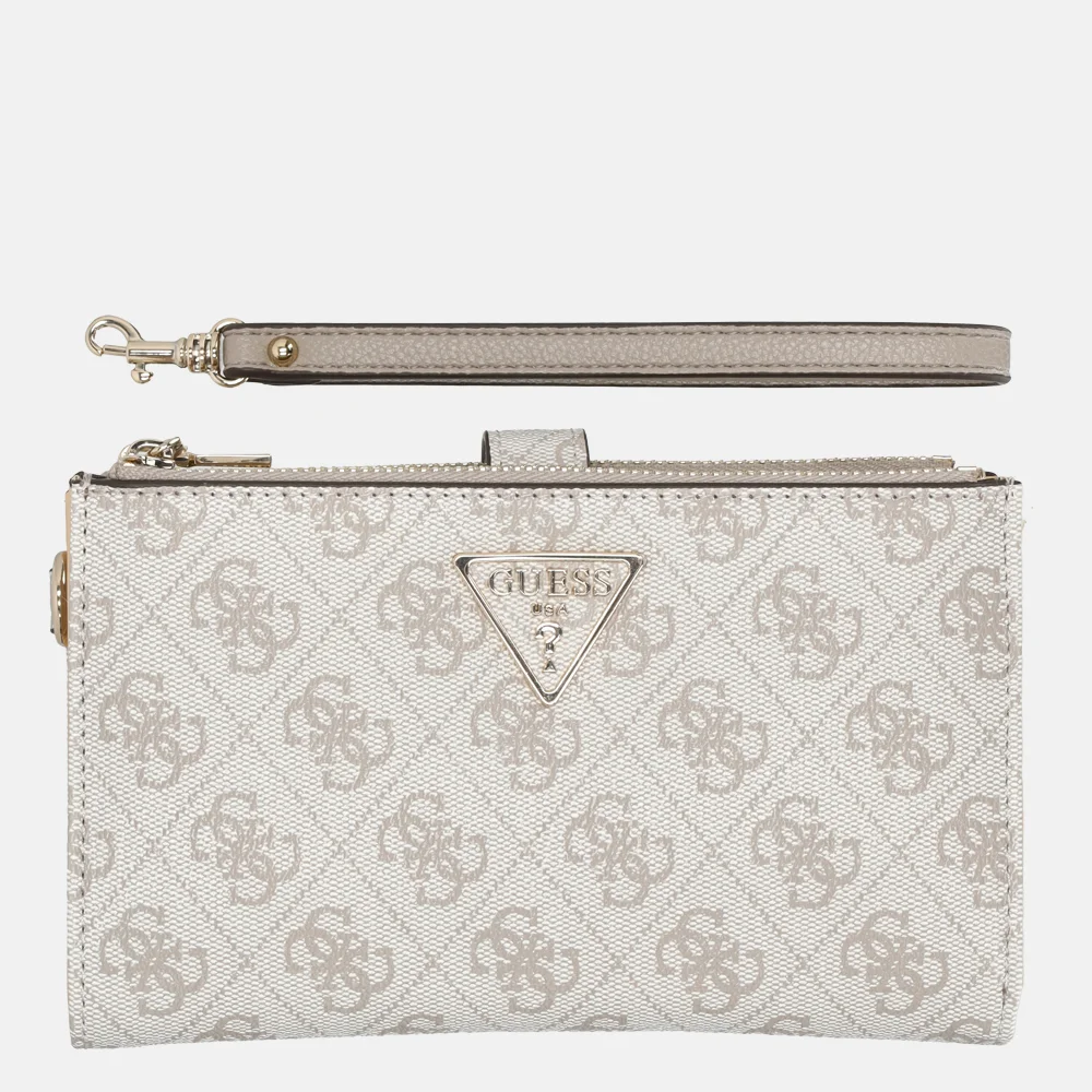 Guess Laurel II zip organizer portemonnee dark taupe logo